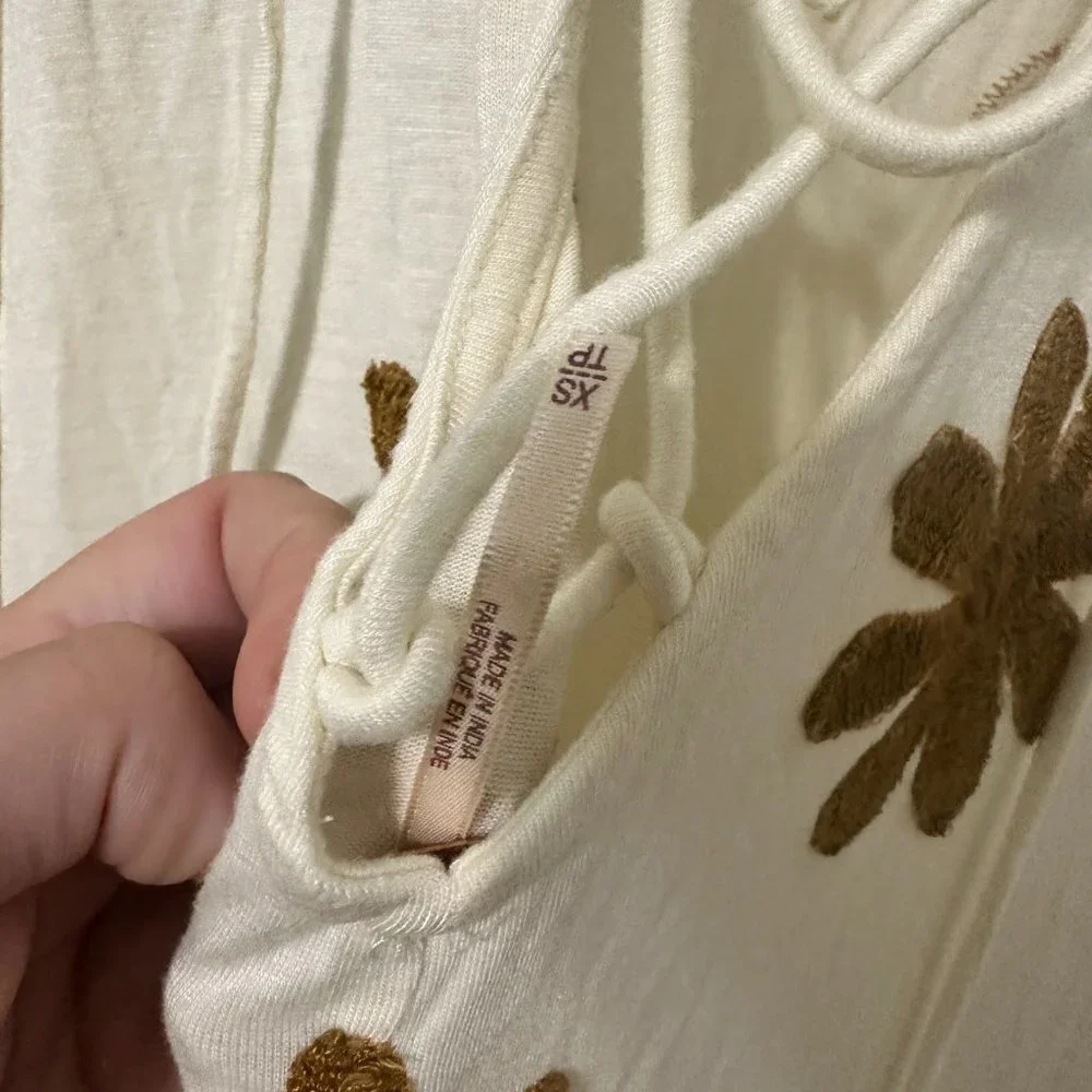 NWOT Free People Laguna Surf Maxi Tee in Ivory Combo Size XS - Picture 7 of 7